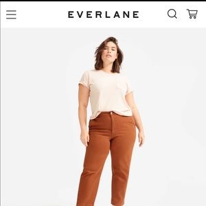 Everlane box cut pocket pink t-shirt